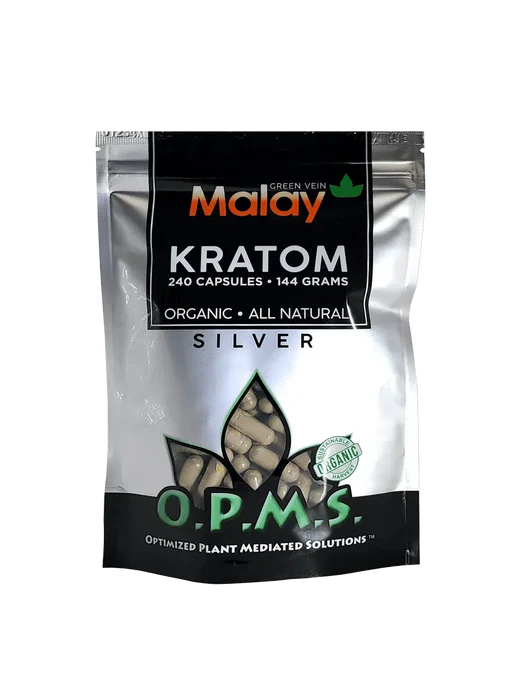 OPMS Kratom Silver (Capsules) 240 Count (144 Grams)