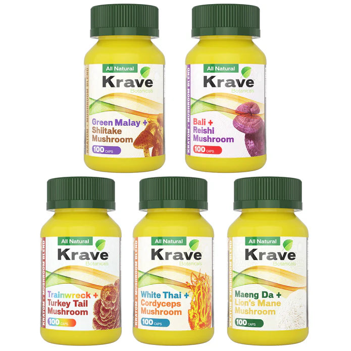 Krave Kratom And Mushroom Capsules (100ct)