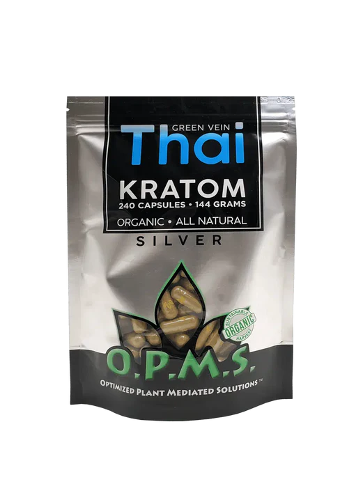 OPMS Kratom Silver (Capsules) 240 Count (144 Grams)