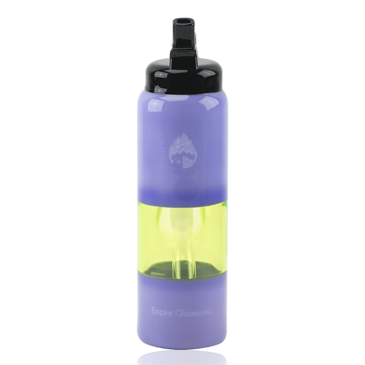 Empire Glassworks Mini Rig - Large - Purple & Green Water Bottle