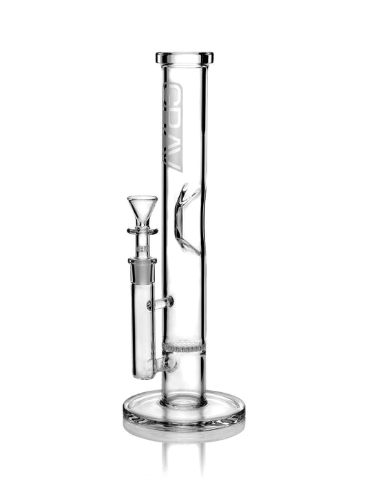 GRAV® Medium Clear Straight Base w/ Disc Water Pipe