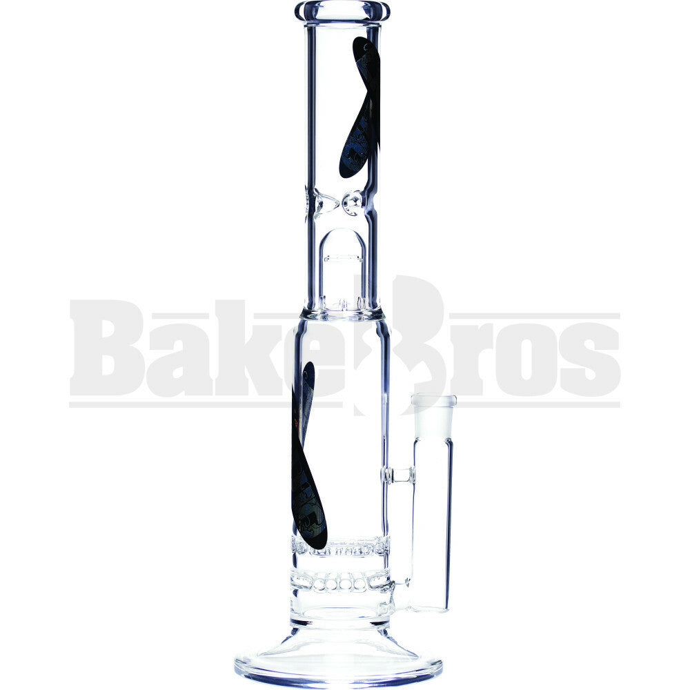 LIQUID GLASS WP 2X 5 LINE SLIT DIFFUSED PERC WITH SPLASHGUARD 16" CLEAR FEMALE 14MM