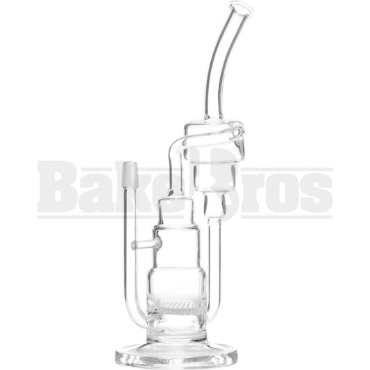 WP TURNT UP CAKE RECYCLER W/ HONEYCOMB DISK PERC 11" CLEAR MALE 14MM