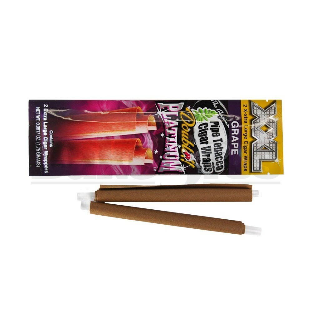 DOUBLE!! PLATINUM XXL CIGAR WRAPS 2 PER PACK GRAPE Pack of 9