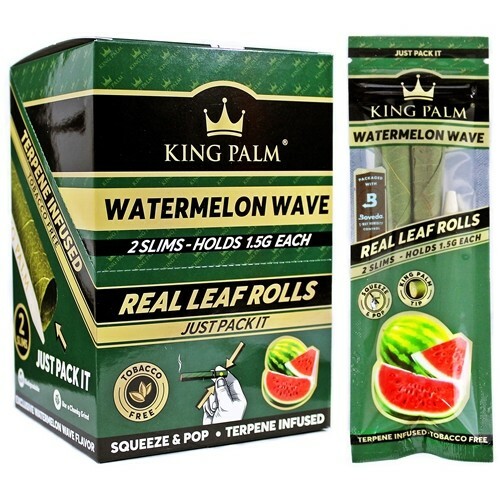 King Palm Wraps Slim 2 per Pack Watermelon Wave Pack of 20 Full Box