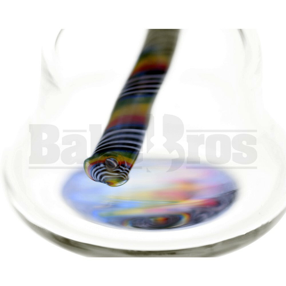 WP BEAKER NANO BELL RIG W/ WIG WAG ART 4" BLACK WHITE RASTA MALE 10MM