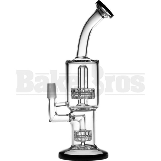 WP 2X CHAMBER STEREO MATRIX PERC W/ BENT NECK 8" BLACK MALE 14MM