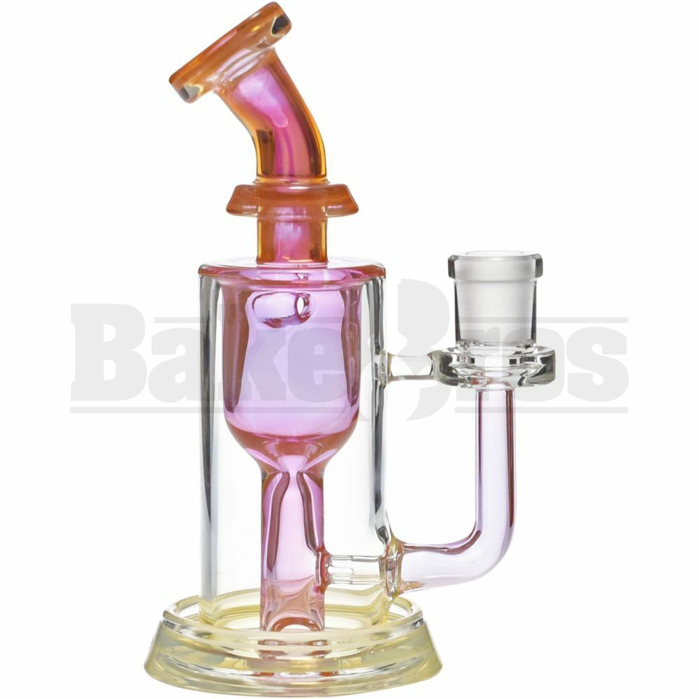 LEISURE GLASS WP INCYCLER W/ SLIT PERC 7" PINK FUMED FEMALE 14MM