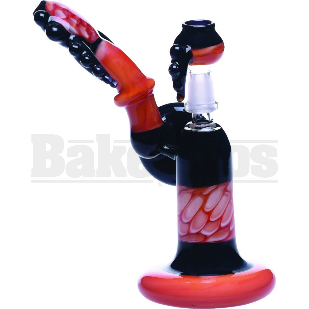 AJ WP TUBE PERC OCTOPUS ARM HEADY 6" BLACK ORANGE MALE 10MM