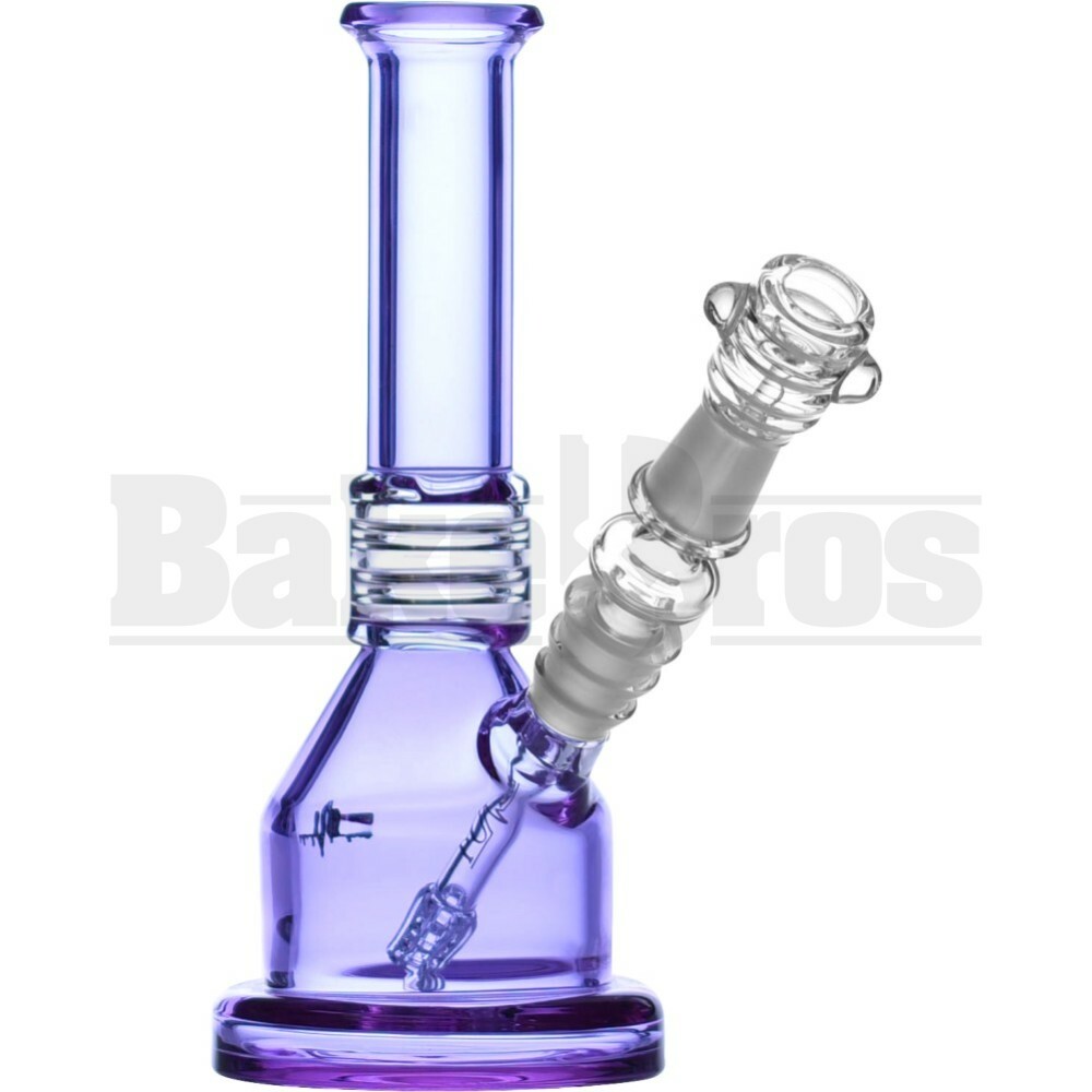 PULSE WP MINI BARREL STEM BEAKER VAPOR RIG 7" PURPLE FEMALE 14MM