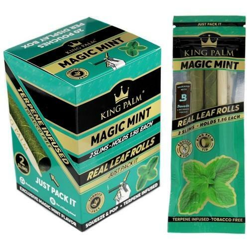 King Palm Wraps Slim 2 per Pack Magic Mint Pack of 20 Full Box