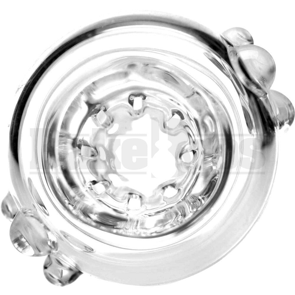 FEMALE BOWL SPHERE HEAD GRIP DOTS FULL MELT CLEAR 18MM