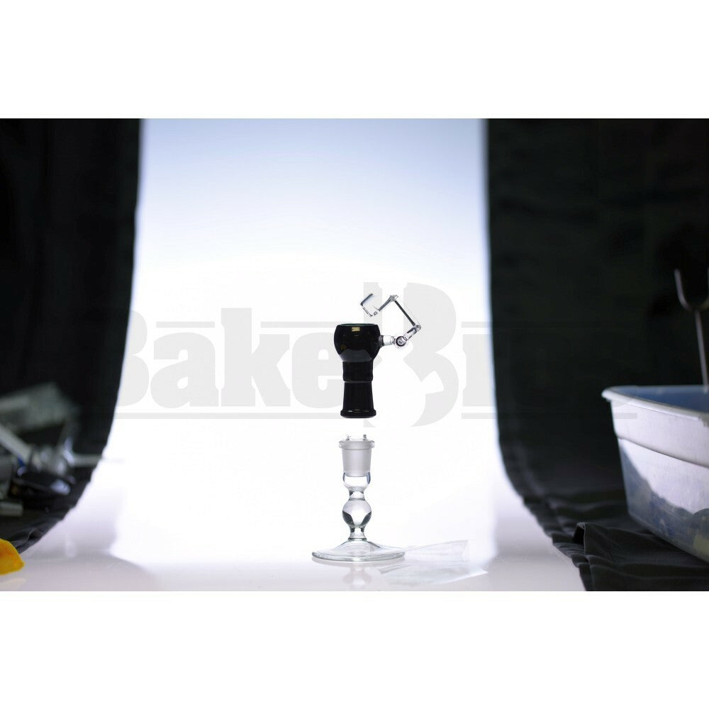 FEMALE HONEYBUCKET SWIVEL ARM QUARTZ GLASS BLACK 18MM