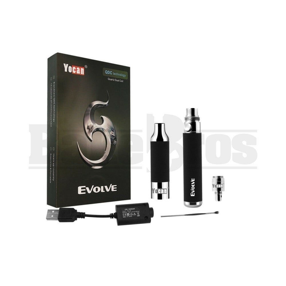 YOCAN EVOLVE VAPORIZER BHO OIL WAX PEN PORTABLE QUARTZ DUAL COIL BLACK