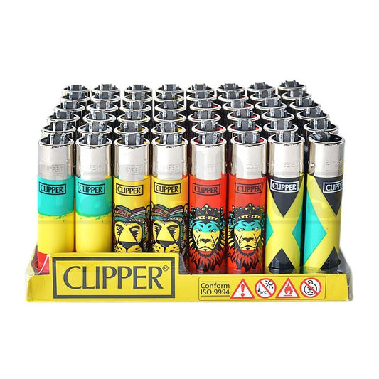 CLIPPER LIGHTER 3" RASTA ASSORTED Pack of 48