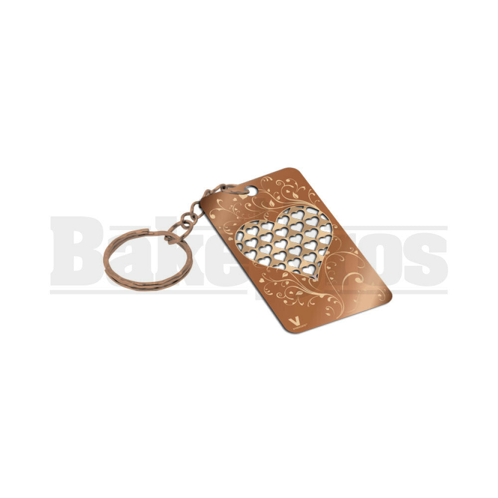 V SYNDICATE GRINDER CARD KEYCHAINS HEART BRONZE Pack of 1