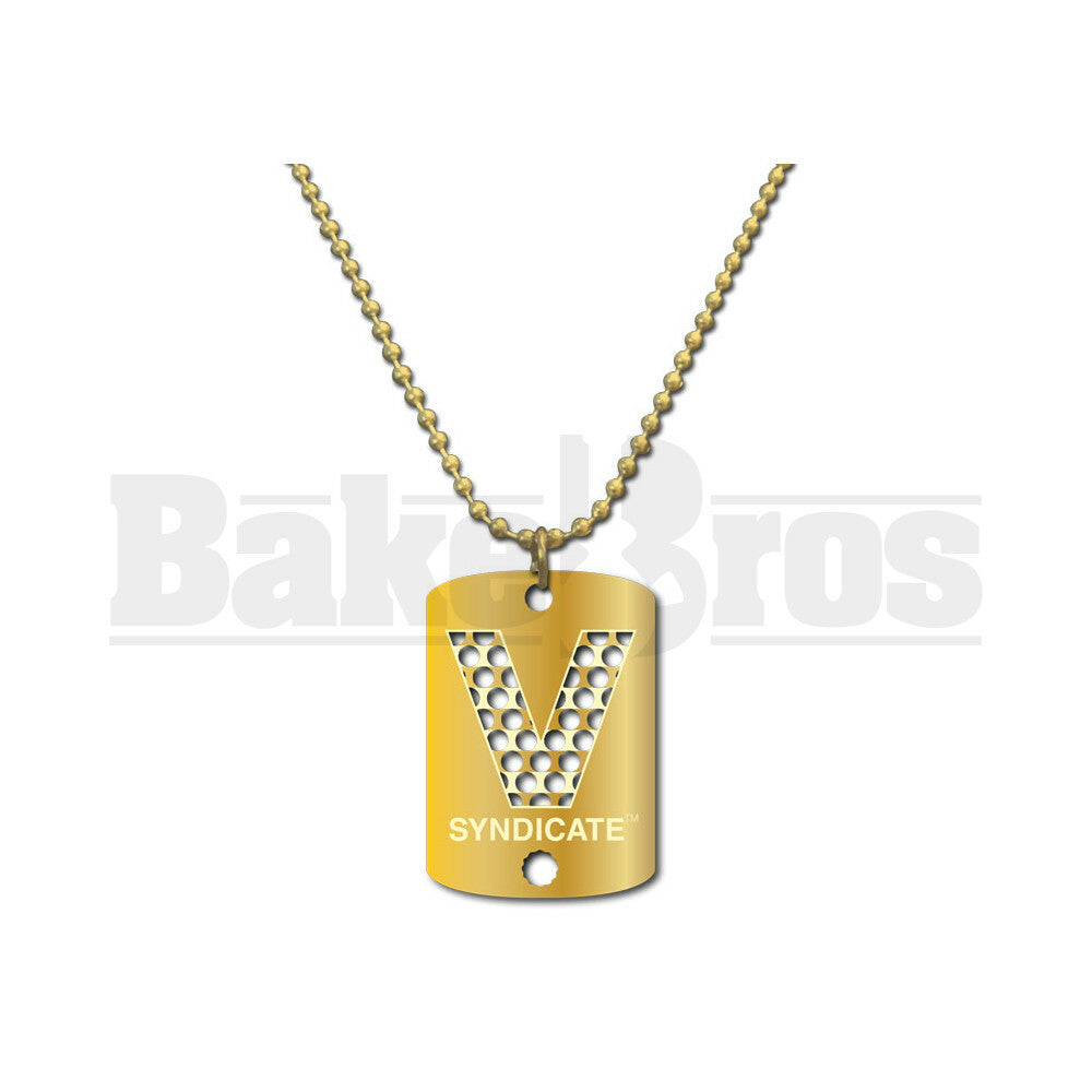 V SYNDICATE GRINDER CARD DOG TAGS CLASSIC V GOLD Pack of 1