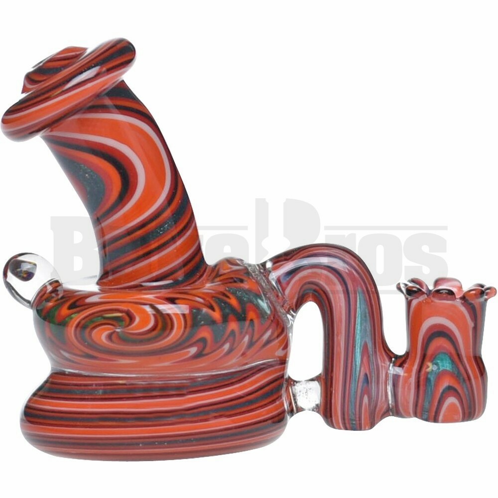 PHAT ASS GLASS WP MICRO TURTLE NECK 3" WIG WAG W/ OPAL ORANGE DICHRO FEMALE 10MM