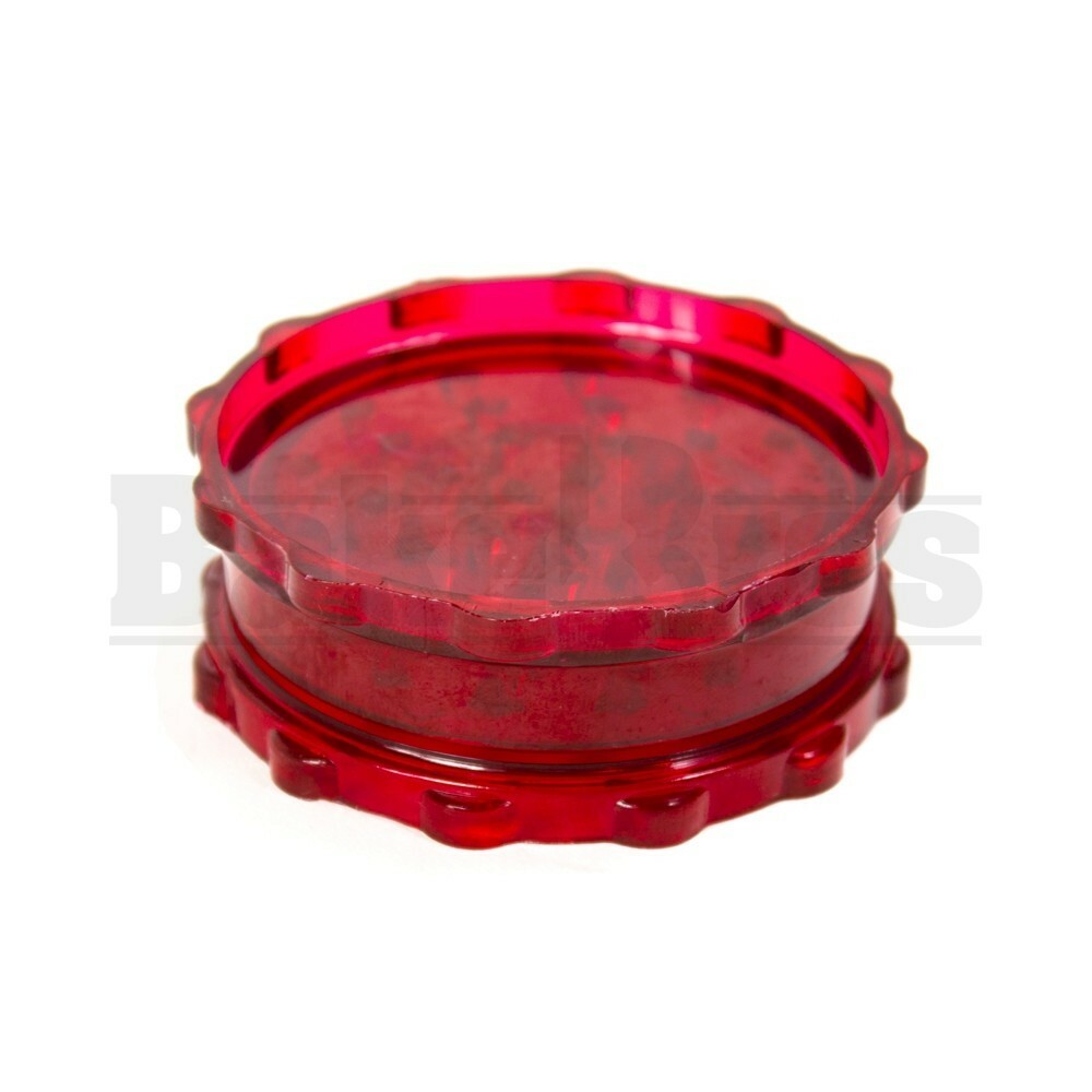 PLASTIC POLLEN GRINDER 3.0" RED Pack of 1