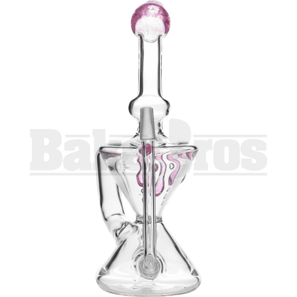 WP HOUR GLASS KLEIN RECYCLER INLINE PERC W/ DRIPS 8" SLIME PINK MALE 10MM