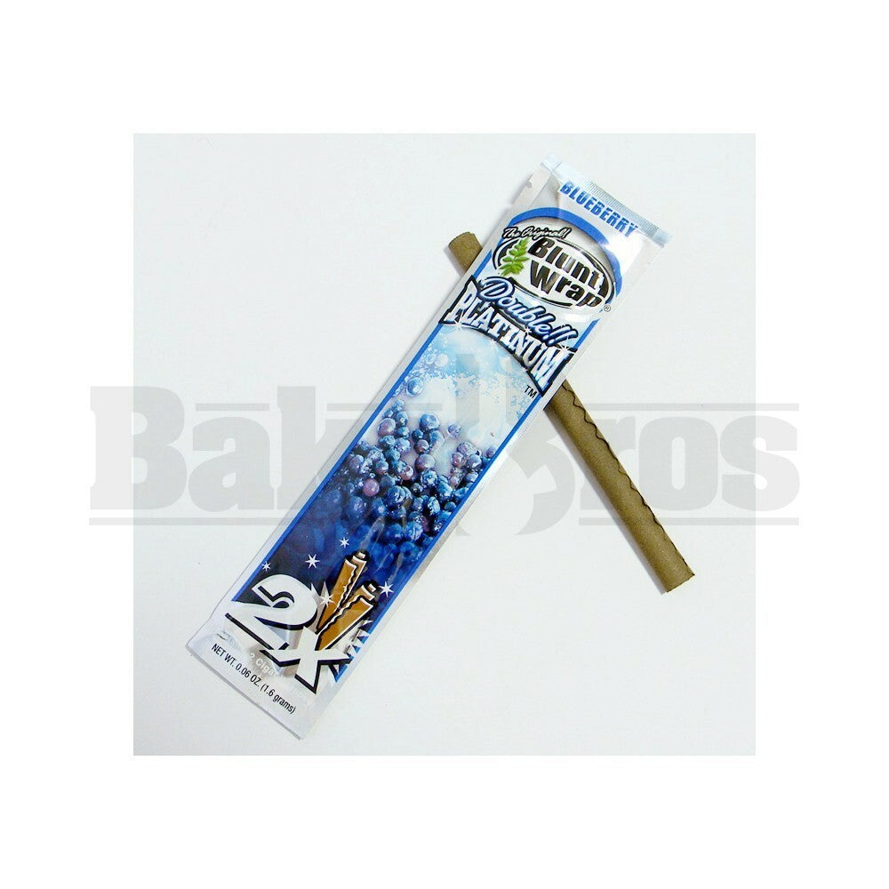 DOUBLE!! PLATINUM CIGAR WRAPS 2 PER PACK BLUEBERRY Pack of 1