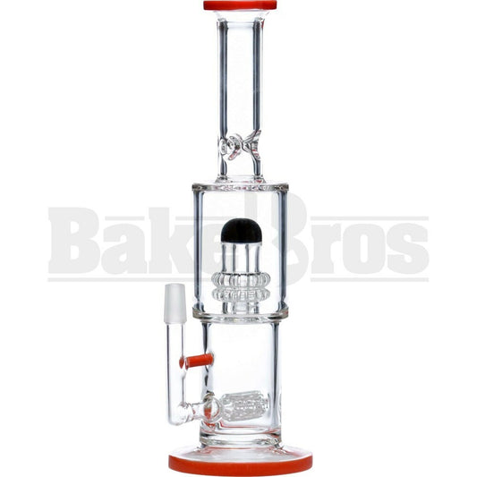 WP STRAIGHT TUBE BARREL STEMLINE W/ 2X SHOWERHEAD PERC 11" ORANGE MALE 14MM