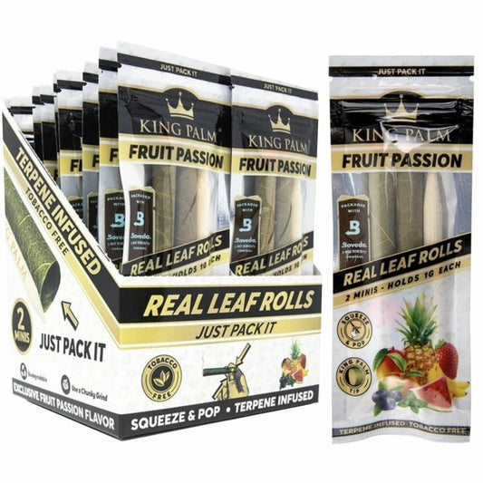 King Palm Wraps Mini 2 per Pack Fruit Passion Pack of 20