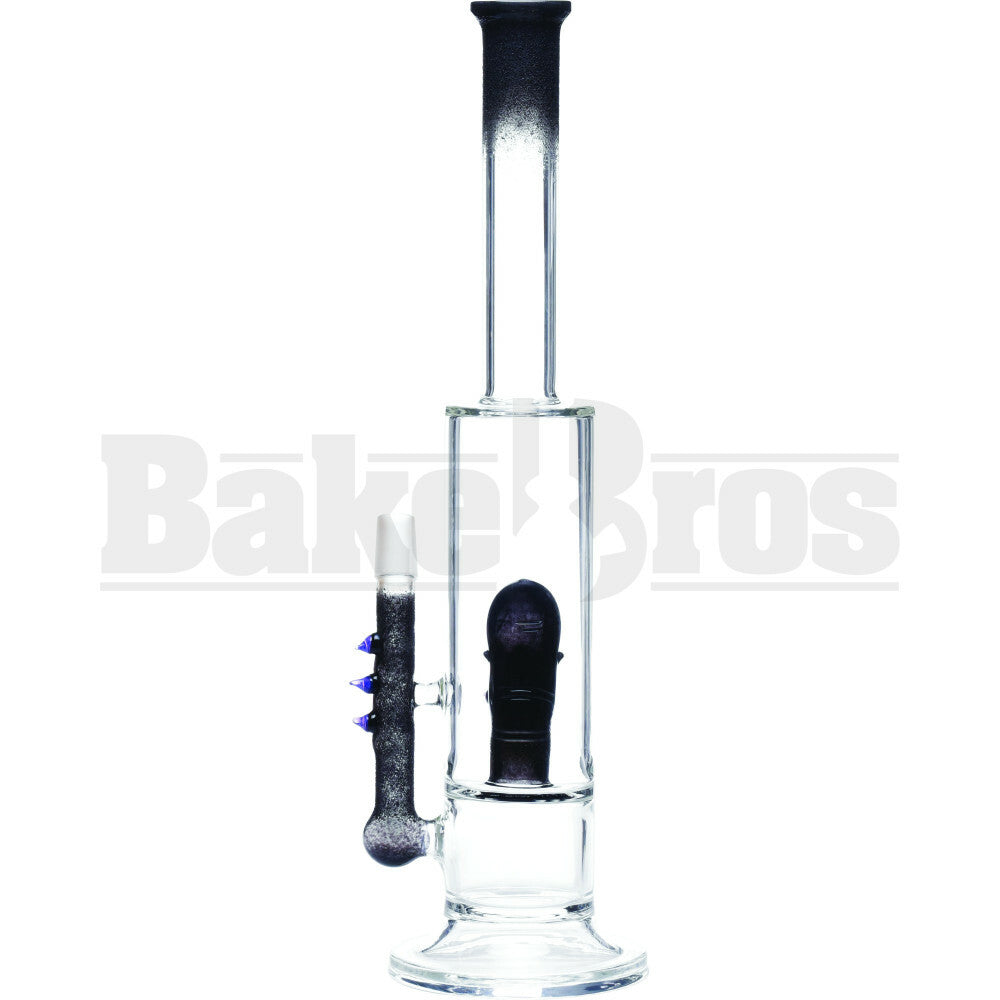 KROWN KUSH WP STRAIGHT TUBE MONSTER PERC W/ SNAKE BITE 15" BLACK MALE 18MM