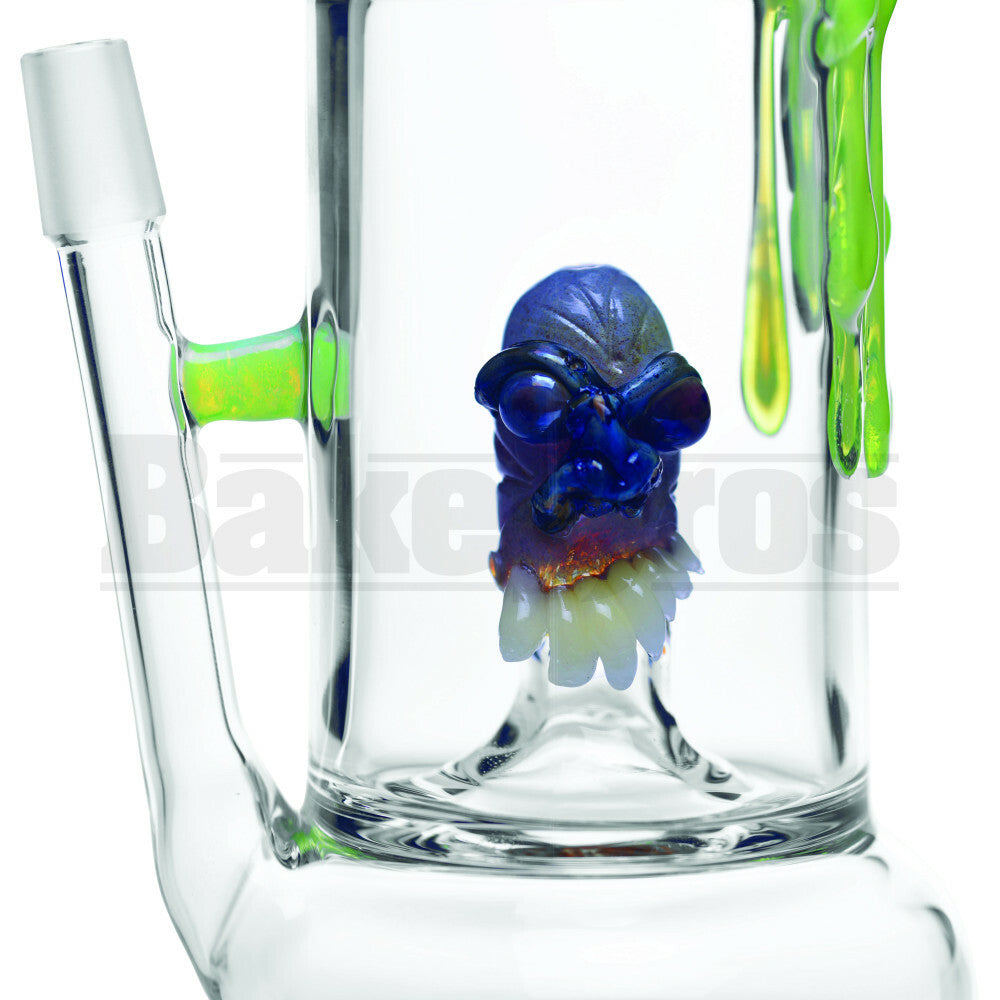 SMOKIN MIRRORZ WP MONSTER PERC SNAGGLE TEETH DRIPS 11" SLIME GREEN MALE 14MM