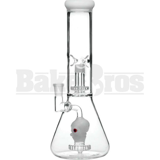 WP BEAKER ALIEN HEAD CIRQ & SHOWERHEAD PERC 12" IVORY WHITE FEMALE 14MM