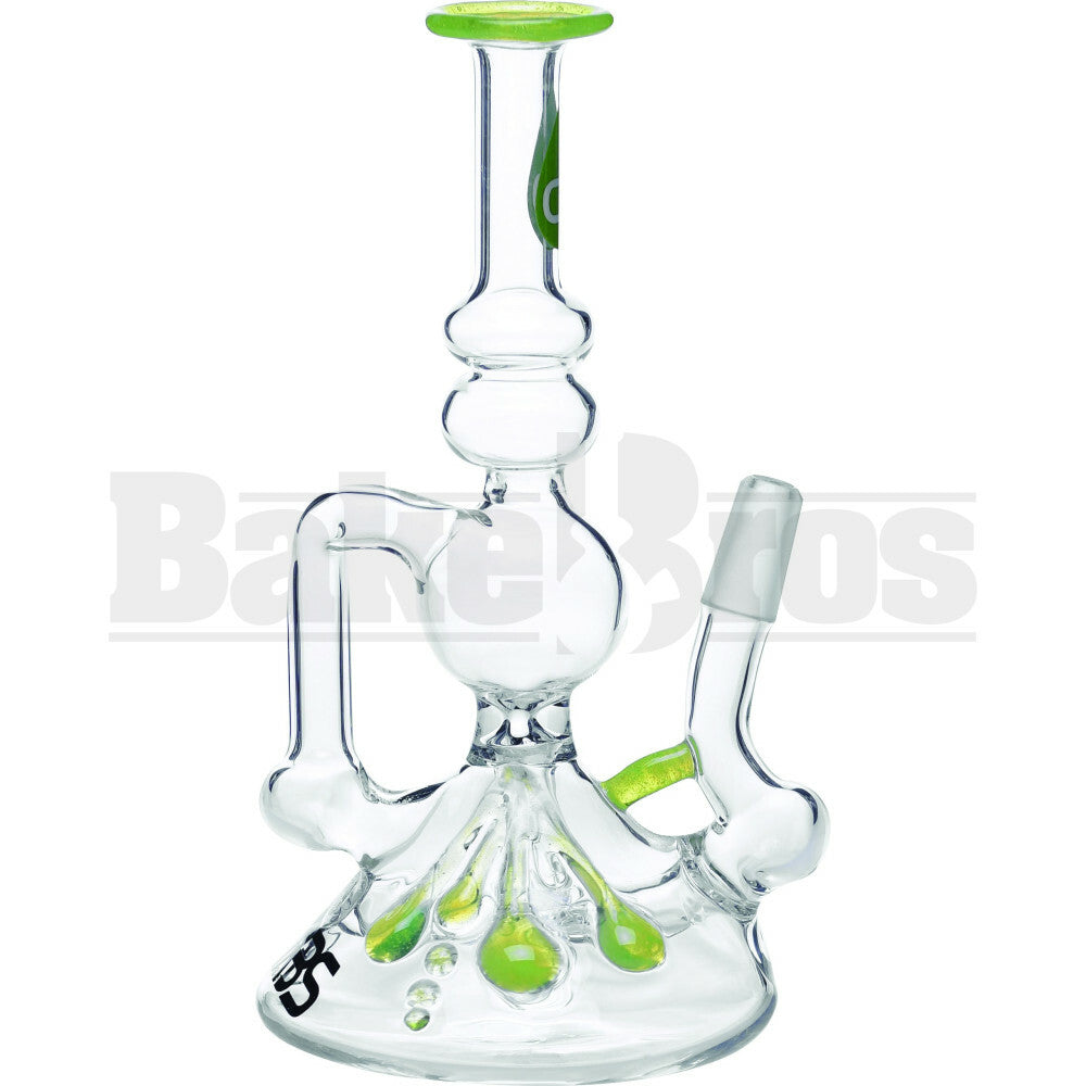 WP HALO PERC BKR RECYCLER 7" SLIME GREEN MALE 14MM