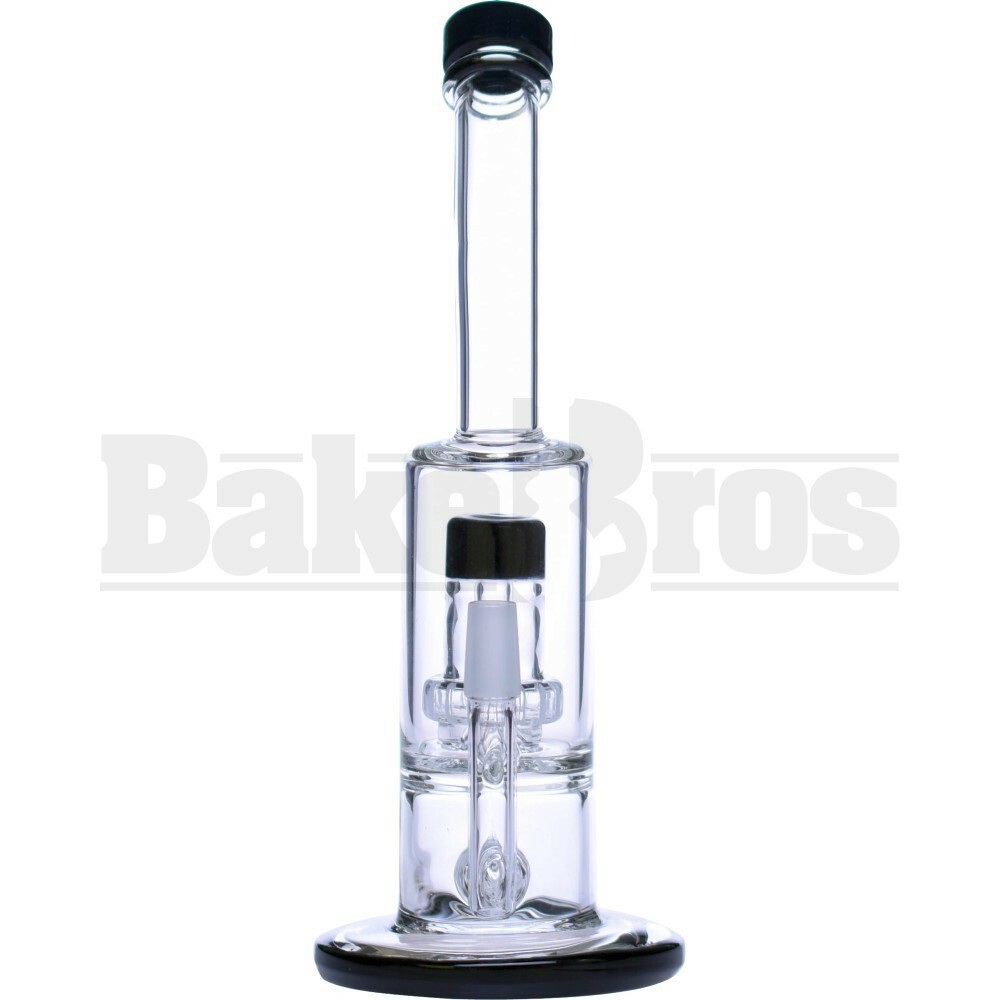 WP BENT NECK W/ BARREL TO SHOWERHEAD PERC 10" BLACK MALE 14MM