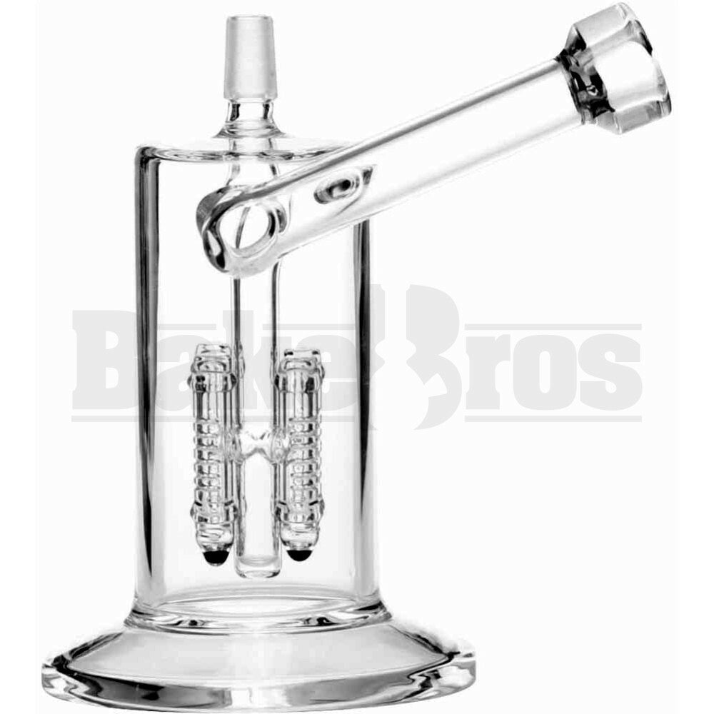 WP SIDECAR VAPOR RIG W/ 4X ARTILLERY MISSLE PERC 7" CLEAR MALE 14MM