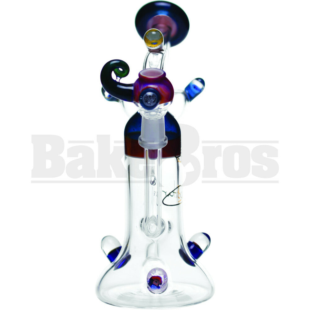 LIQUID GLASS WP RECYCLER FUNNEL INLINE PERC CARTOON DESIGN 9" CLEAR MALE 14MM