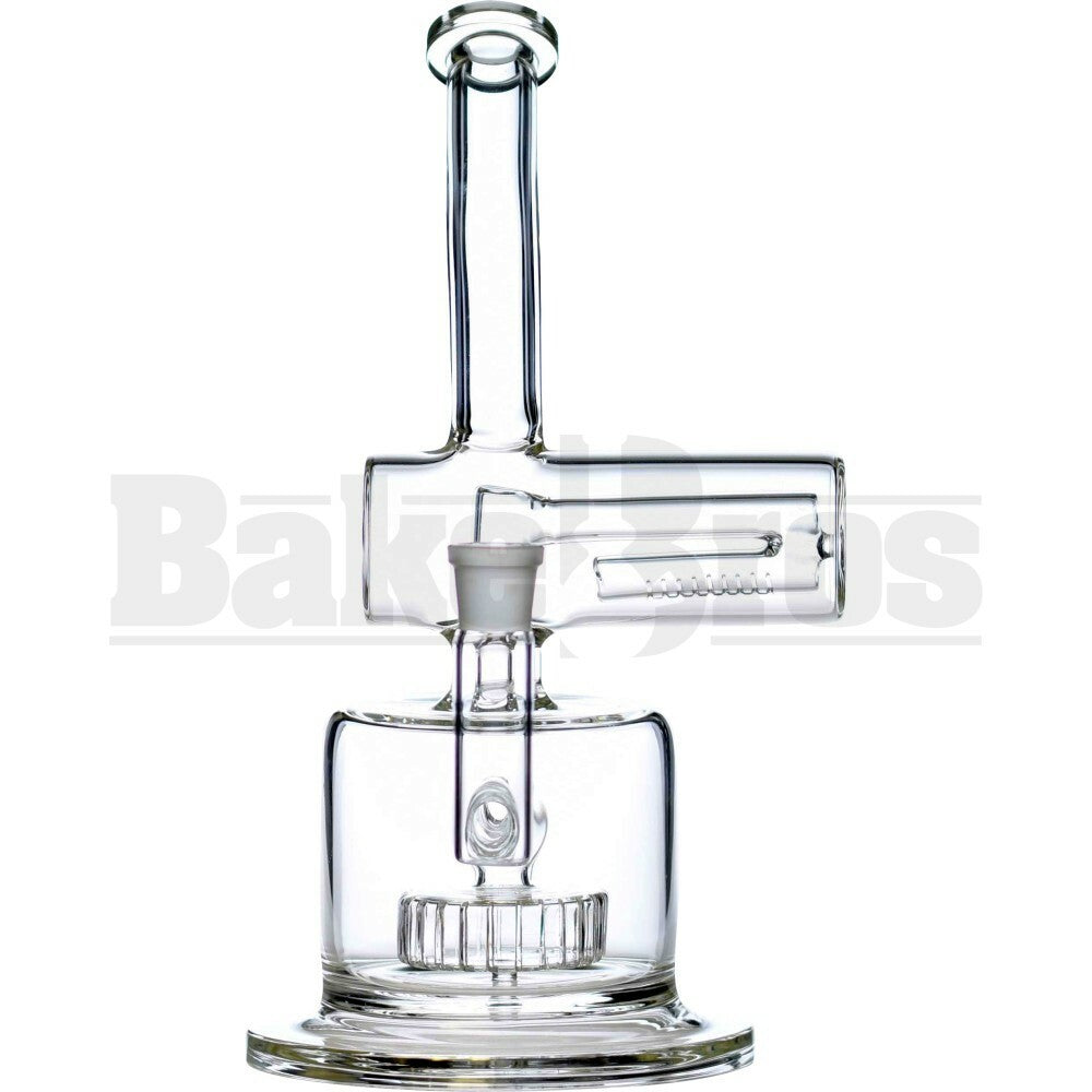 WP BENT NECK SIDE LINE W/ CIRQ & INLINE PERC 12" CLEAR FEMALE 18MM