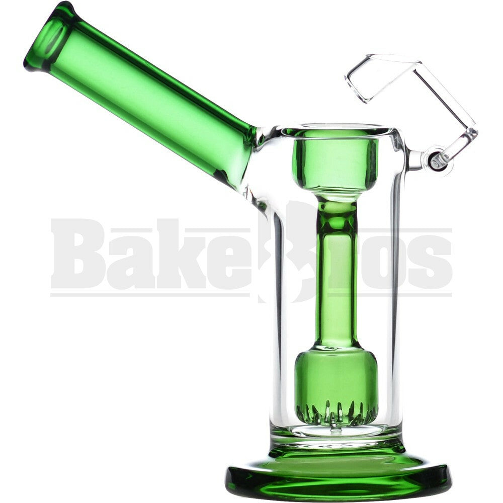 BUBBLER HAND PIPE SLIT CYLINDER PERC SWIVEL HONEYBUCKET NAIL 8" GREEN