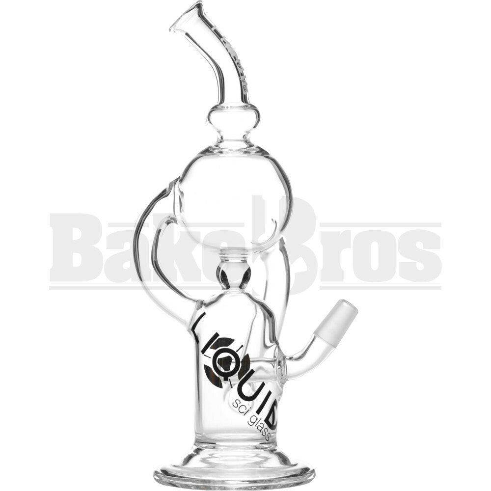 LIQUID GLASS WP TOP GLOBE RECYCLER 10" CLEAR MALE 14MM