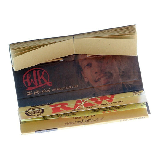 RAW WIZ KHALIFA THE WIZ PACK KING SIZE SLIM + TIPS UNFLAVORED Pack of 3