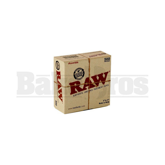 RAW PARCHMENT PAPER SQUARES 3" X 3"(500 LEAVES) UNFLAVORED Pack of 1