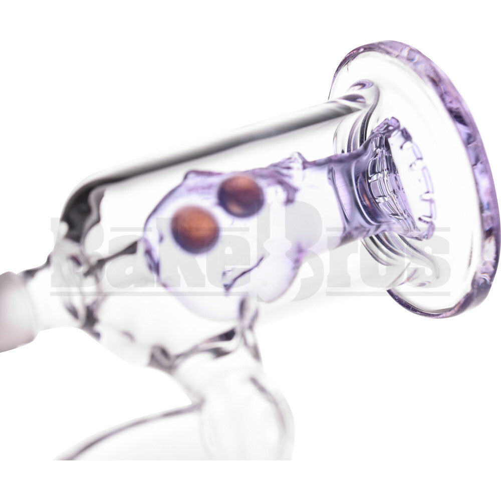 WP SKULL BUBBLER WITH FLARED SHOWERHEAD PERC 6" PURPLE RAIN MALE 18MM