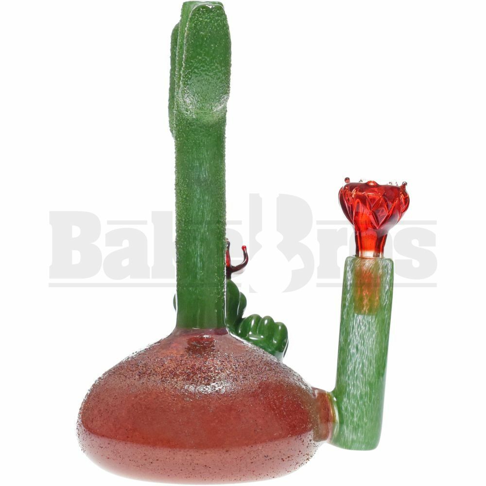 CROWTHER GLASS MINI CACTUS TUBE 7" GREEN / RED FEMALE 10MM