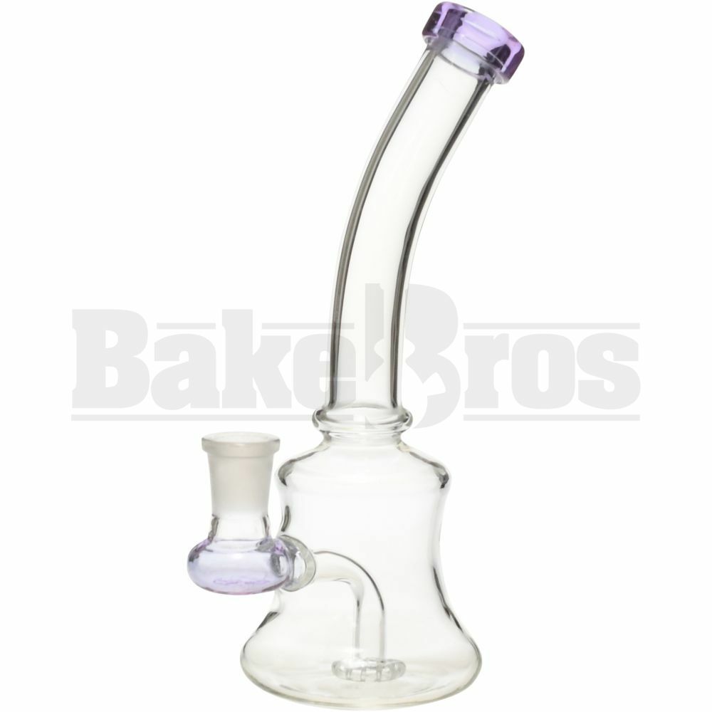 WP BENT NECK BANGER HANGER LIBERTY BELL W/ SHOWERHEAD PERC 8"\ PURPLE FEMALE 14MM