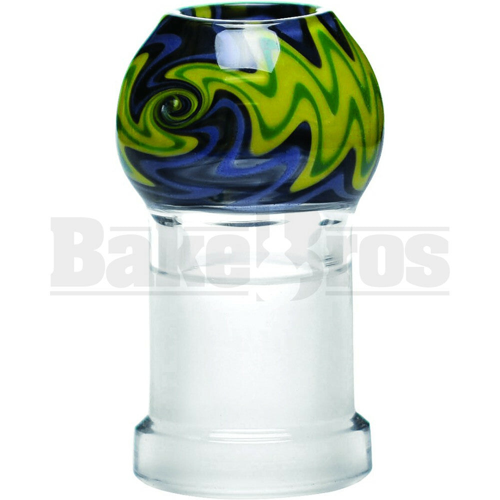 DOME VAPOR WIG-WAG ART DESIGN YELLOW GREEN PURPLE 18MM