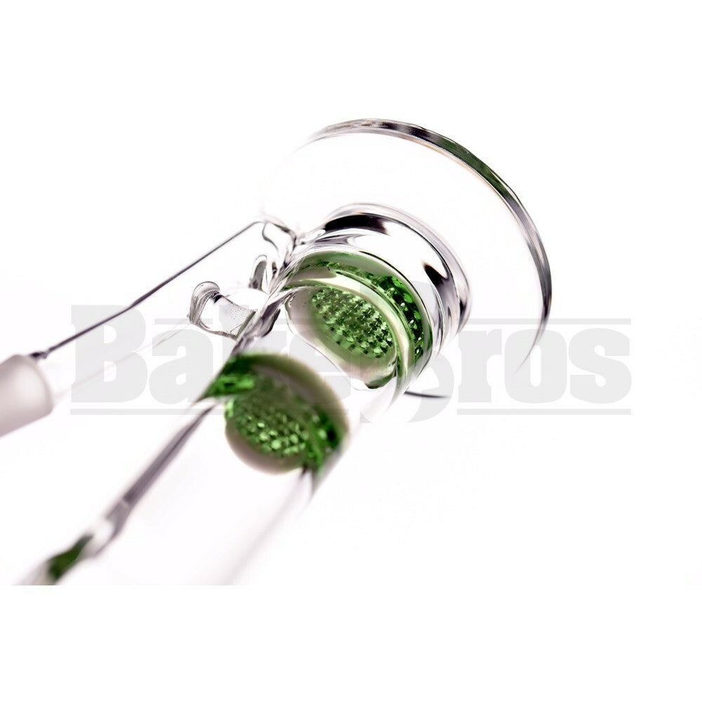 WP STAGGERED 2X HONEYCOMB DISK PERC STRAIGHT TUBE 10" GREEN WHITE MALE 14MM