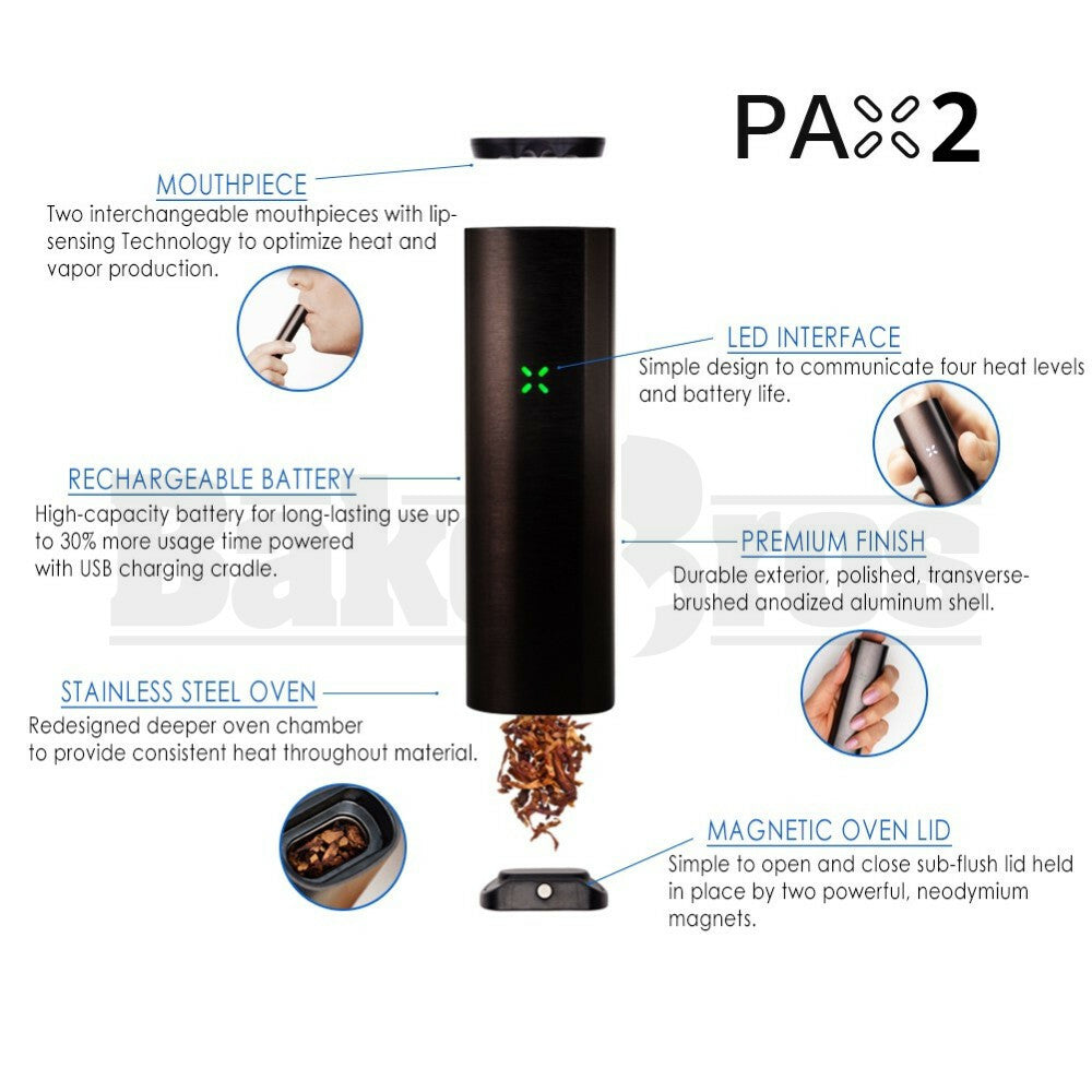 PAX 2 VAPORIZER BY PLOOM PORTABLE DRY HERB 4" BLACK