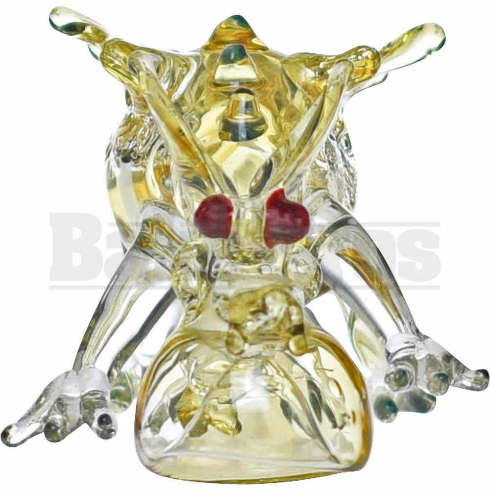 ANIMAL HAND PIPE GLASS DRAGON CRAWLING FACE DOWN 7" ASSORTED