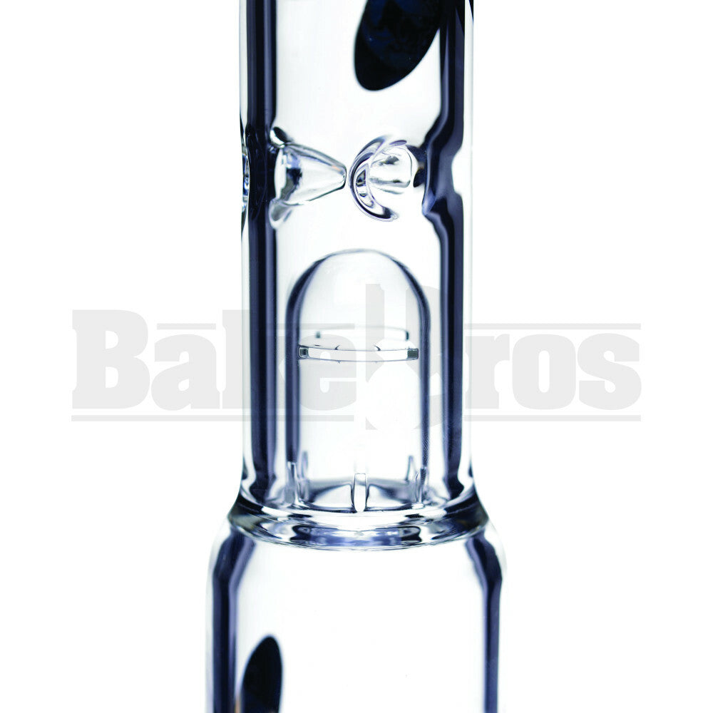 LIQUID GLASS WP 2X 5 LINE SLIT DIFFUSED PERC WITH SPLASHGUARD 16" CLEAR FEMALE 14MM