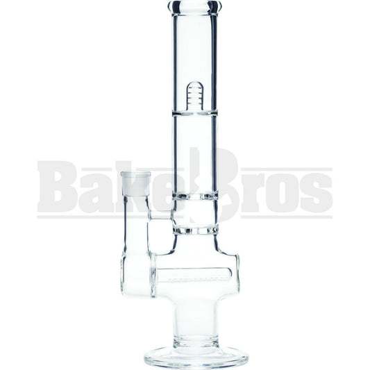 WP 2X BRILLIANCE PERC WITH INLINE T-SHAPE AND SPLASHGUARD 13" CLEAR FEMALE 18MM