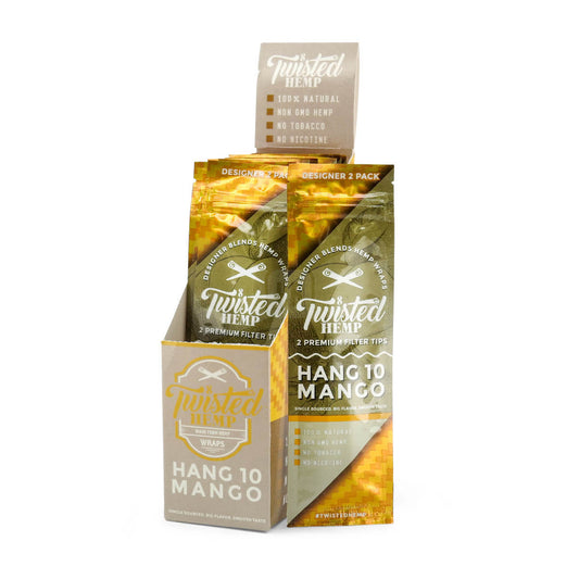 Twisted Hemp Wraps Hang 10 Mango Flavor Pack of 15