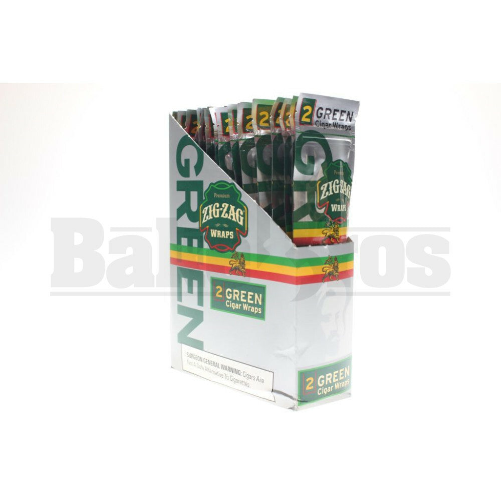 ZIG ZAG CIGAR WRAPS 2 PER PACK GREEN Pack of 25